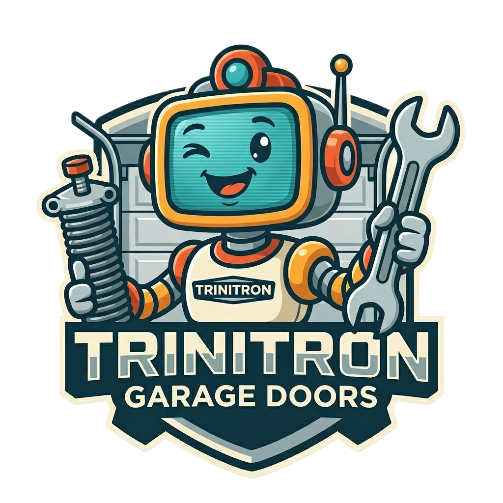 Trinitron Garage Doors robot logo